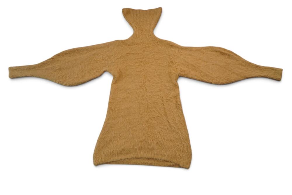 Free People Fluffy Fox Turtleneck Sweater Mustard Gold Oversized Sz XS Dolman